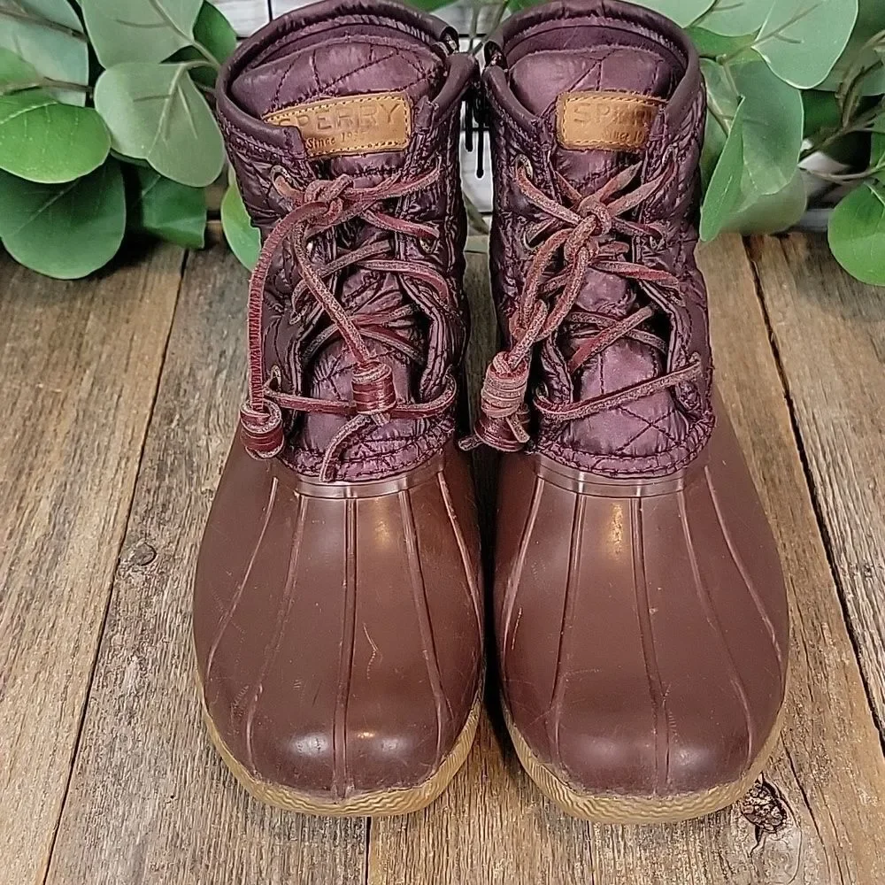 Speery Saltwater quilted nylon duck boots Size 6